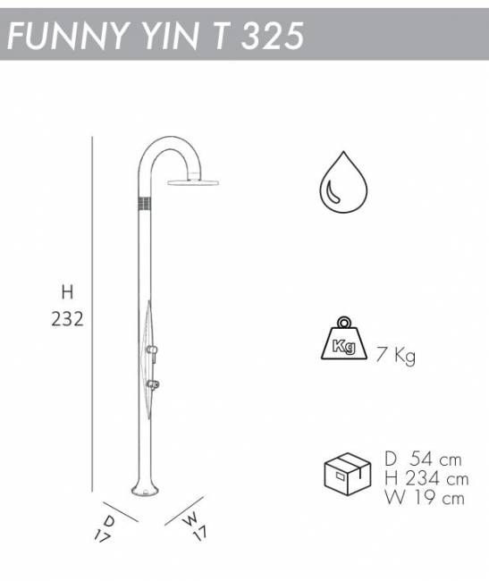 Душ уличный Funny Yin T 325 антрацит 170х170х2320 мм