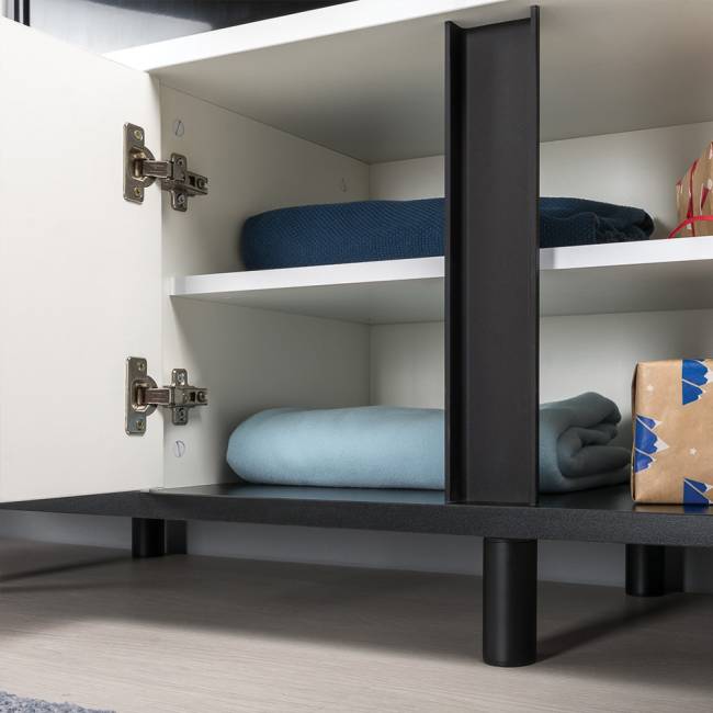 Кровать 11.41 Муссон 1600 с ортопедом и ТВ-тумба Квадро 13.276 цвет белый/чёрный/дуб эндгрейн элегантный Кровать 11.41 Муссон 1600 с ортопедом и ТВ-тумба Квадро 13.276 цвет белый/чёрный/дуб эндгрейн элегантный