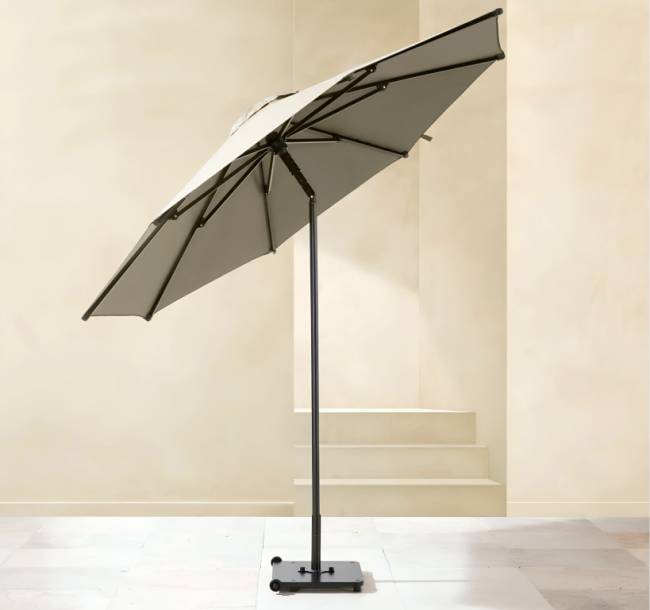 Зонт пляжный профессиональный Ø2.25 м Kiwi Clips бежевый Ø2250 мм