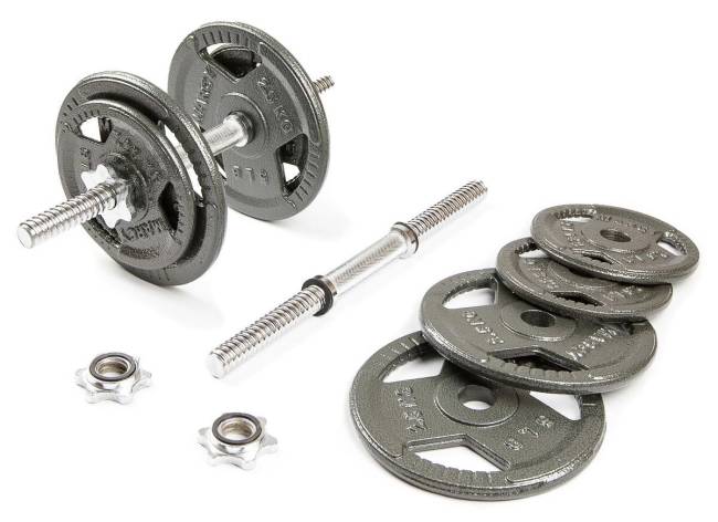 Набор гантелей с железной ручкой "HAMMERTONE", 2x11,5кг Набор гантелей с железной ручкой "HAMMERTONE", 2x11,5кг