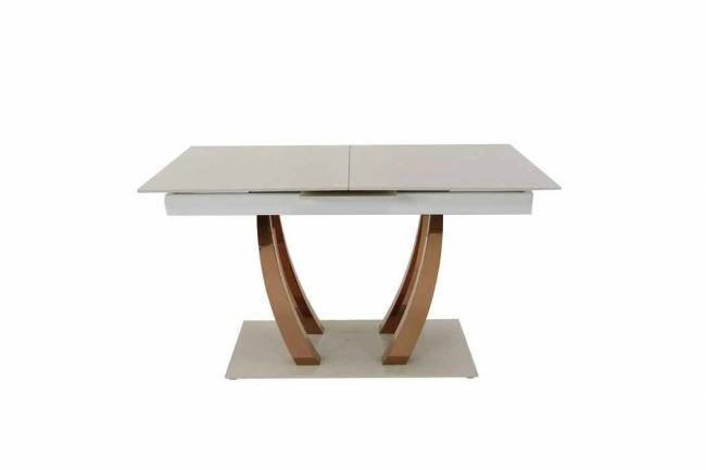 Стол обеденный "DT1050-1", раскладной, белый/золото