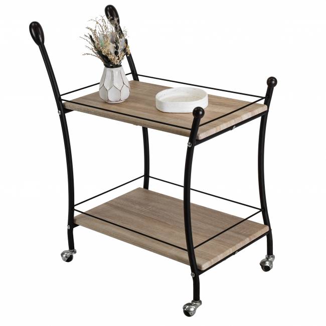 Стол сервировочный Марко дуб сонома/эбеновое дерево/черный