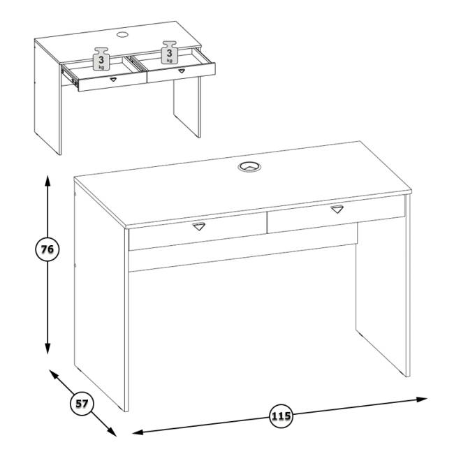 Стол компьютерный Бостон 12.69 цвет дуб эндгрейн элегантный
