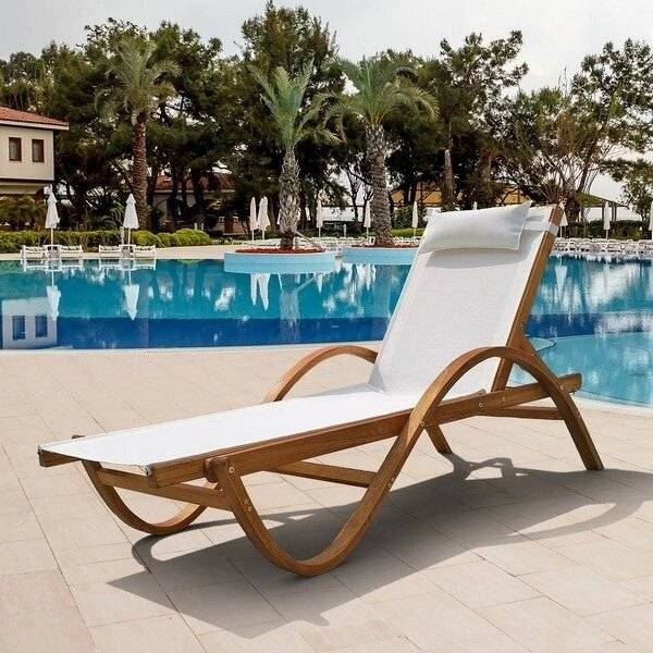 Шезлонг-лежак из сибирской лиственницы Мальта AFM-511 White Шезлонг-лежак из сибирской лиственницы Мальта AFM-511 White