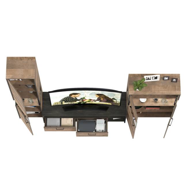 Мебель для гостиной в стиле лофт с подсветкой Трувор № 26 цвет дуб гранж песочный/интра