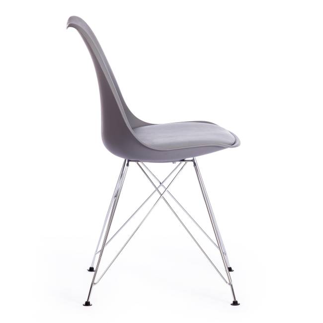 Стул Тулип Айрон Чаир/Tulip Iron Chair (мод.EC-123) металл/пластик, 54,5х48х83,5см, серый (Комплект из 4 шт.) серый металл/пластик