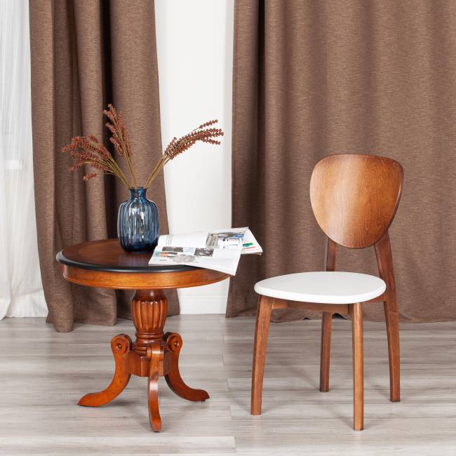 Стул DIAMANTE жесткое сидение бук, 42х42х85см, коричневый / белый (Комплект из 2 шт.) коричневый бук