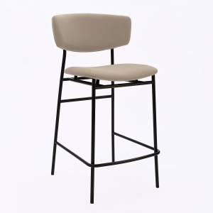 Дизайнерский полубарный стул Marko латте, черный металл