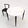 Стол Pawook К 90 чёрный/мрамор белый