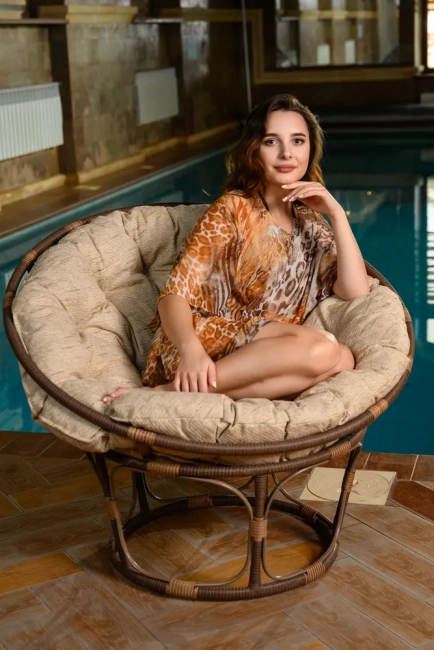 Кресло из искусственного ротанга Papasan Какао