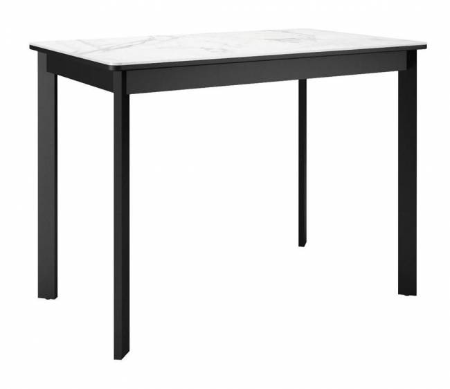Стол DikLine LK90 Керамика Белый мрамор/подстолье черное/опоры черные Стол DikLine LK90 Керамика Белый мрамор/подстолье черное/опоры черные