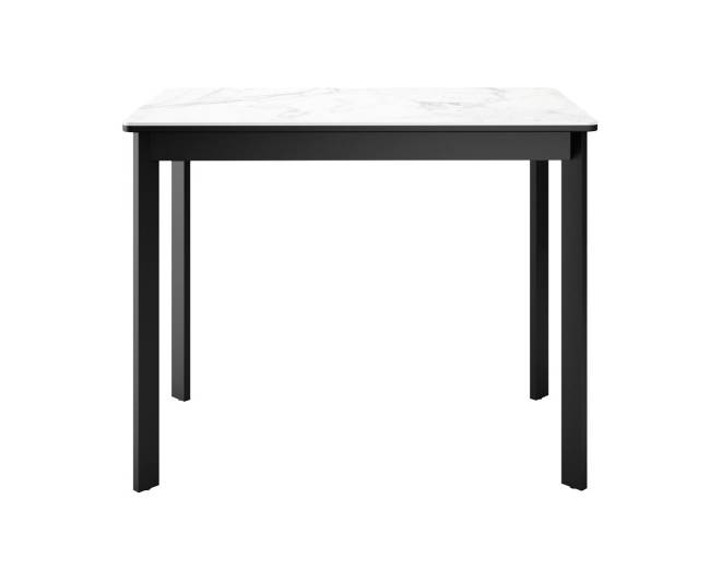 Стол DikLine LK90 Керамика Белый мрамор/подстолье черное/опоры черные Стол DikLine LK90 Керамика Белый мрамор/подстолье черное/опоры черные