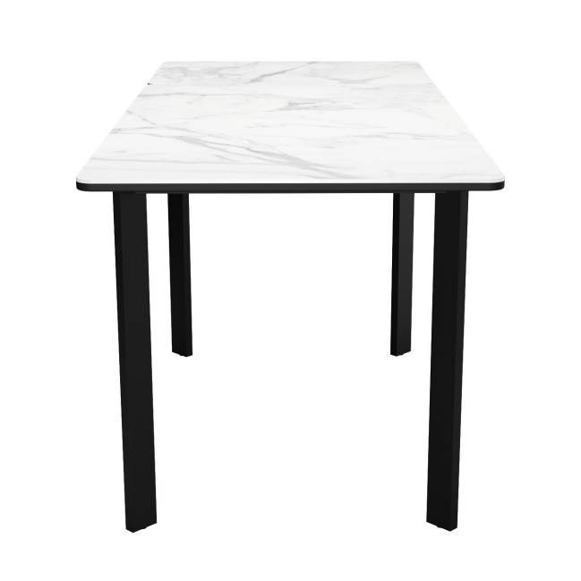 Стол DikLine LK90 Керамика Белый мрамор/подстолье черное/опоры черные Стол DikLine LK90 Керамика Белый мрамор/подстолье черное/опоры черные