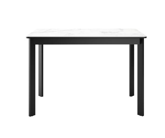 Стол DikLine LK90 Керамика Белый мрамор/подстолье черное/опоры черные Стол DikLine LK90 Керамика Белый мрамор/подстолье черное/опоры черные