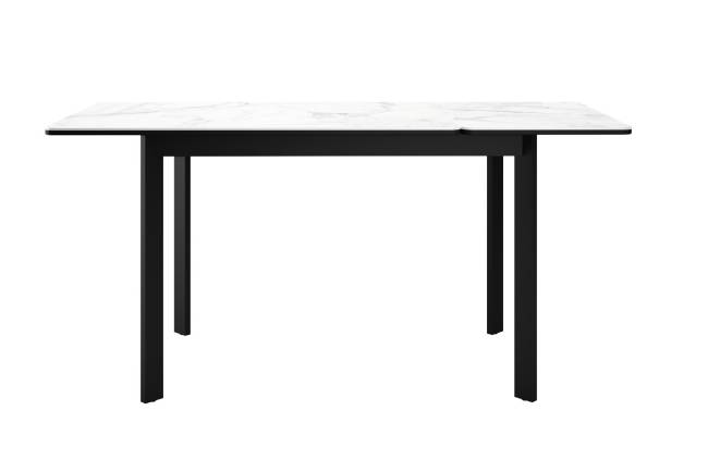 Стол DikLine LK90 Керамика Белый мрамор/подстолье черное/опоры черные Стол DikLine LK90 Керамика Белый мрамор/подстолье черное/опоры черные