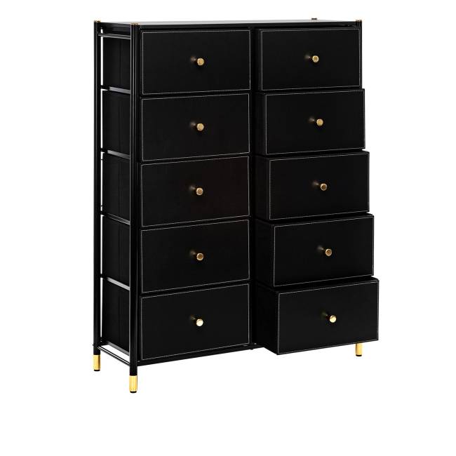 Комод Leset Хайди 10 ящиков Чёрный Чёрный