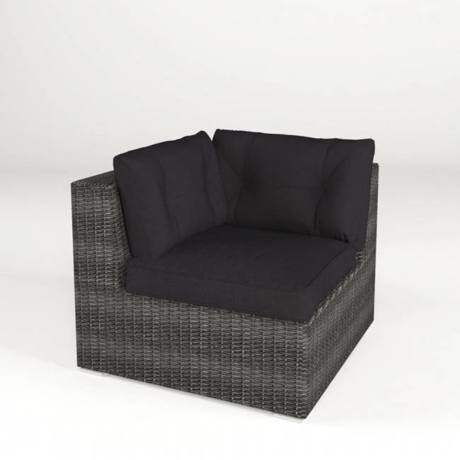 Диван модульный угловой "Севилья", из искусственного ротанга, серый, темно-серый