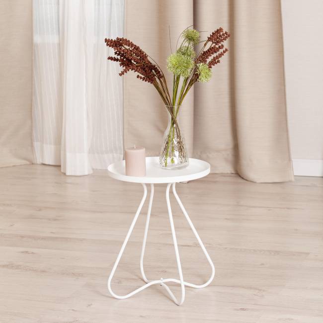 Столик журнальный GLAND 1 шт. в упаковке металл, 40*40*45см, белый белый металл