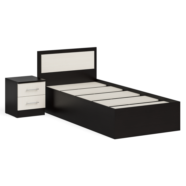 Кровать 900 с тумбой Фиеста цвет венге/дуб лоредо