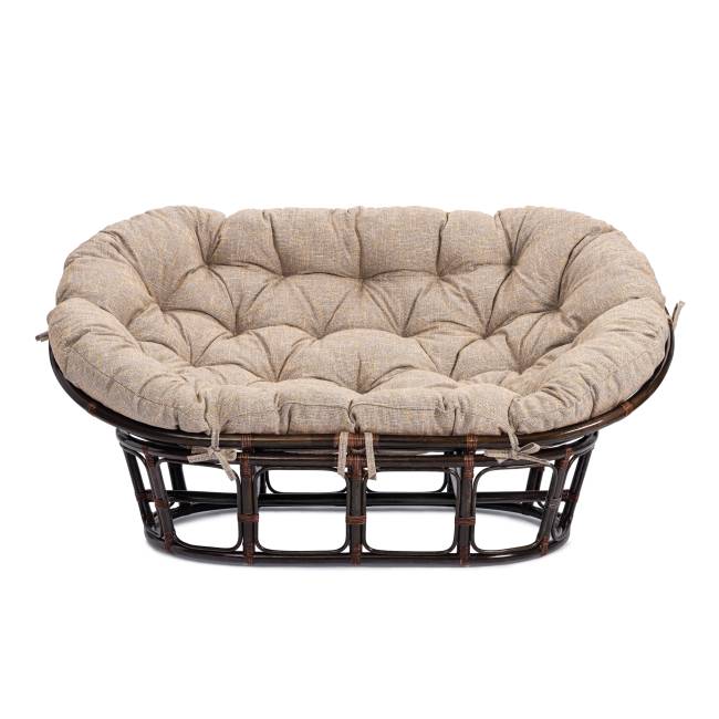 Диван Мамасан/Mamasan (23/02 W) /с подушкой/ 169х102х80см, античный черно-коричневый, матрац 182х119см, рогожка, меланж Antique brown (античный черно-коричневый)