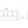 Диван трехместный с подушками Cosy конопляный 2280х1070х740 мм Диван трехместный с подушками Cosy конопляный 2280х1070х740 мм