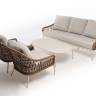 "Венеция" лаунж-зона из искусственного ротанга, цвет соломенный