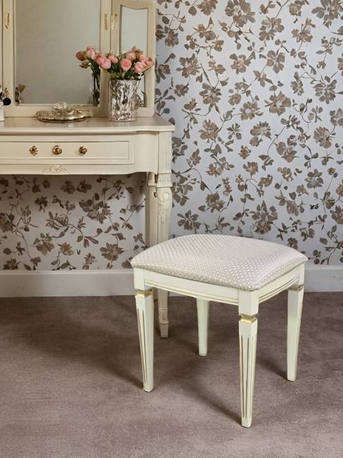 Банкетка Васко В 107Н слоновая кость/золото, Атина ваниль