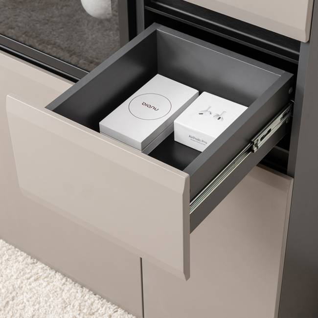 Два шкафа с дверками и шкаф-пенал с ящиком Сидней цвет антрацит/МДФ веллюто капучино