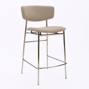 Дизайнерский полубарный стул Marko латте, основание хром