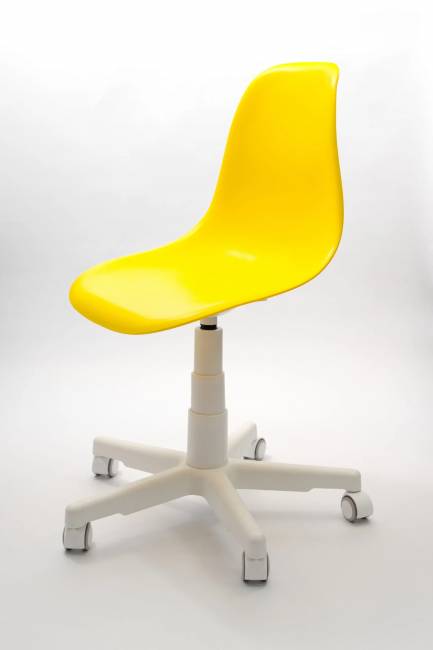 Кресло компьютерное Смузи белый/горчичный