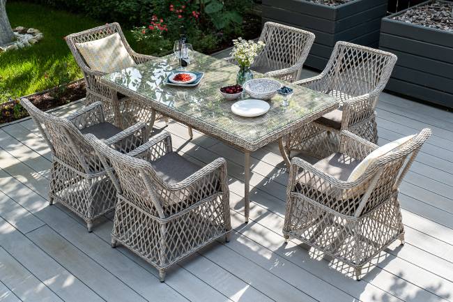 "Латте" плетеный стол из искусственного ротанга 160х90см, цвет бежевый "Латте" плетеный стол из искусственного ротанга 160х90см, цвет бежевый