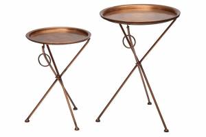 Набор из 2-х складных столиков Secret De Maison DEWI ( mod. M-5259 AB )  металл, 47х47х67/39х39х54, античная медь античная медь металл