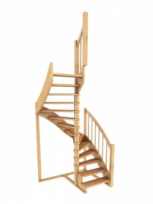 Деревянная лестница К-005м/2 Деревянная лестница К-005м/2