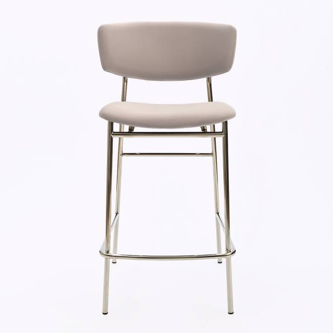 Дизайнерский полубарный стул Marko серый, основание хром Дизайнерский полубарный стул Marko серый, основание хром