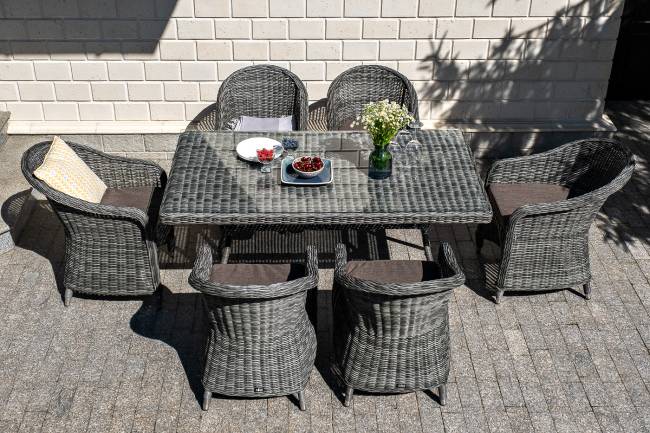 "Равенна" плетеное кресло из искусственного ротанга, цвет графит "Равенна" плетеное кресло из искусственного ротанга, цвет графит