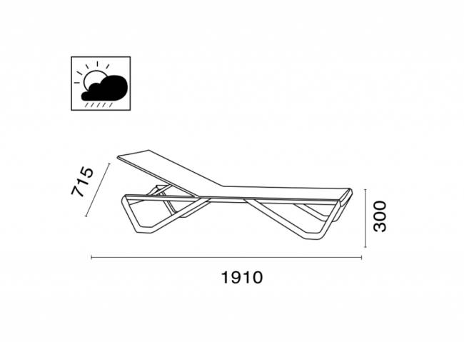 Шезлонг-лежак металлический Wave белый, антрацит 1910х715х300 мм Шезлонг-лежак металлический Wave белый, антрацит 1910х715х300 мм
