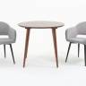 Стол Монте К 100 орех с креслами Пичч велюр серый