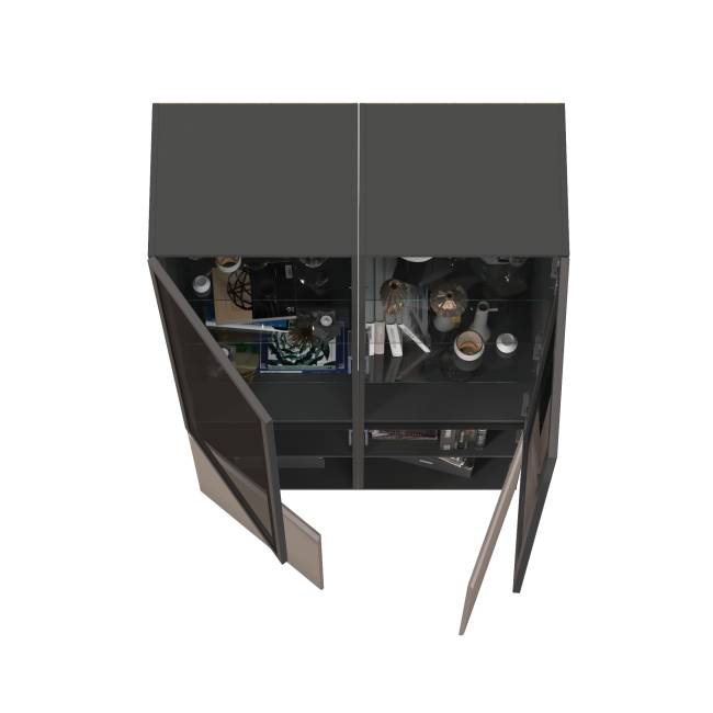 Горка в гостиную Сидней цвет антрацит/МДФ веллюто капучино Горка в гостиную Сидней цвет антрацит/МДФ веллюто капучино