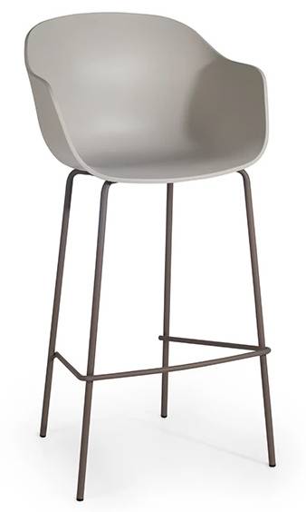 Кресло барное пластиковое Globe-K Bar тортора, серый 610х580х1120 мм