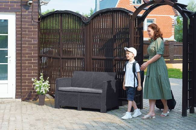 Arizona b:rattan, Диван двухместный, антрацит (2-х местная подушка) Arizona b:rattan, Диван двухместный, антрацит (2-х местная подушка)