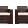 Rattan premium, комплект из 2-х кресел в цвете венге с подушками