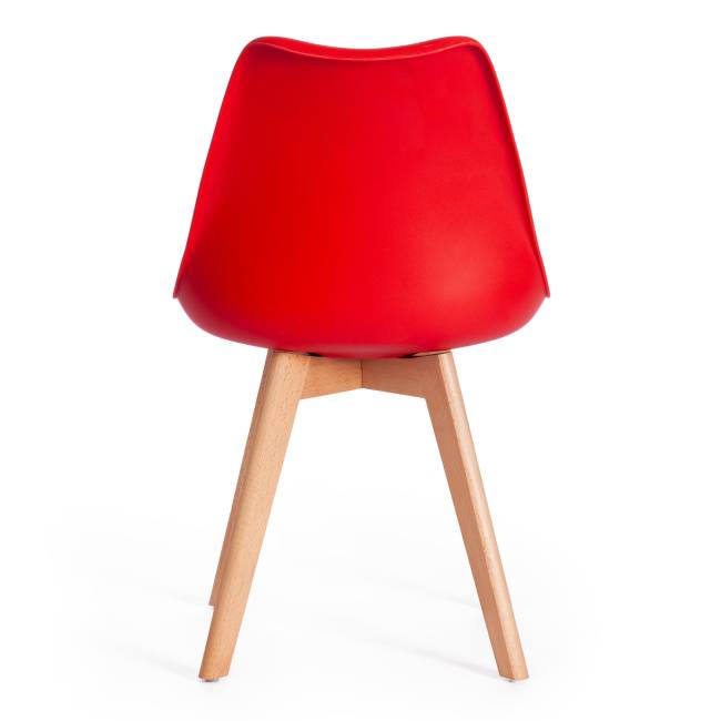 Стул TULIP (mod. 73) дерево/пластик/ПУ, 48.5*52.5*83cм, красный (Комплект из 4 шт.) красный дерево/пластик/ПУ