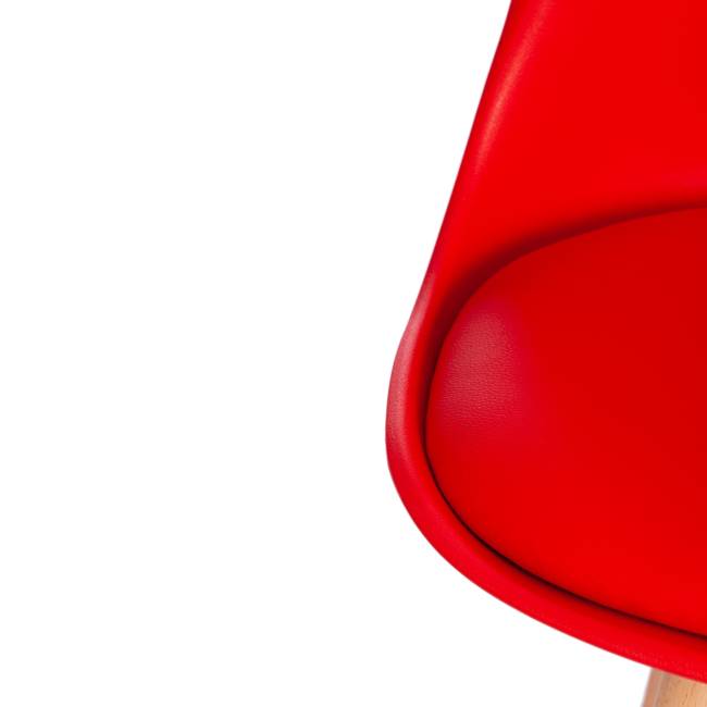 Стул TULIP (mod. 73) дерево/пластик/ПУ, 48.5*52.5*83cм, красный (Комплект из 4 шт.) красный дерево/пластик/ПУ