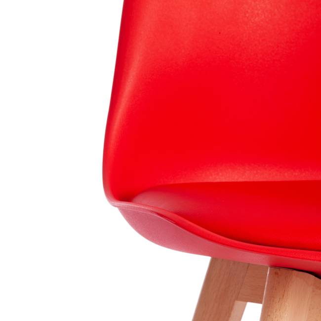 Стул TULIP (mod. 73) дерево/пластик/ПУ, 48.5*52.5*83cм, красный (Комплект из 4 шт.) красный дерево/пластик/ПУ