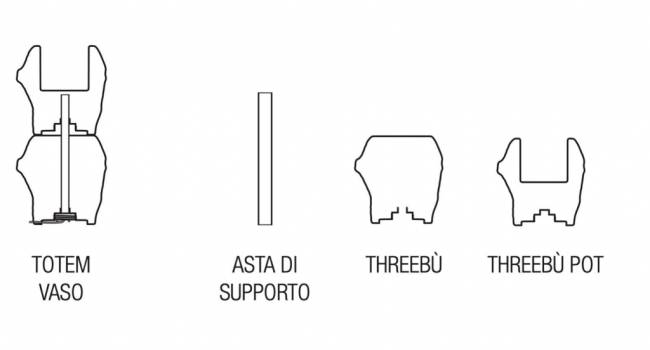 Кашпо из биопластика Threebu Totem Pot 2 Special 450х450х900 мм