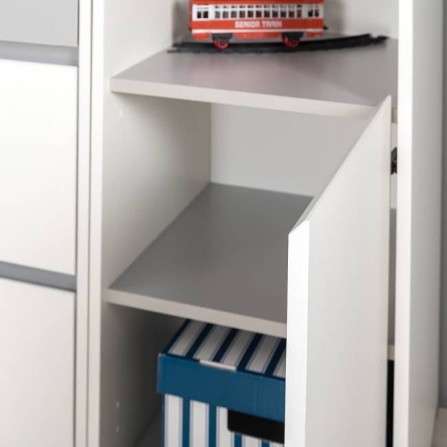 Шкаф комбинированный Торонто 13.13 цвет белый шагрень/стальной серый Шкаф комбинированный Торонто 13.13 цвет белый шагрень/стальной серый