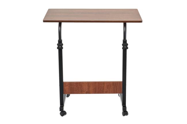 Стол многофункциональный на колесах, 60x40 см, «РОЛЛ», 2 ножки, регул.высота, мдф, металл, тёмн. дерево, черный Стол многофункциональный на колесах, 60x40 см, «РОЛЛ», 2 ножки, регул.высота, мдф, металл, тёмн. дерево, черный