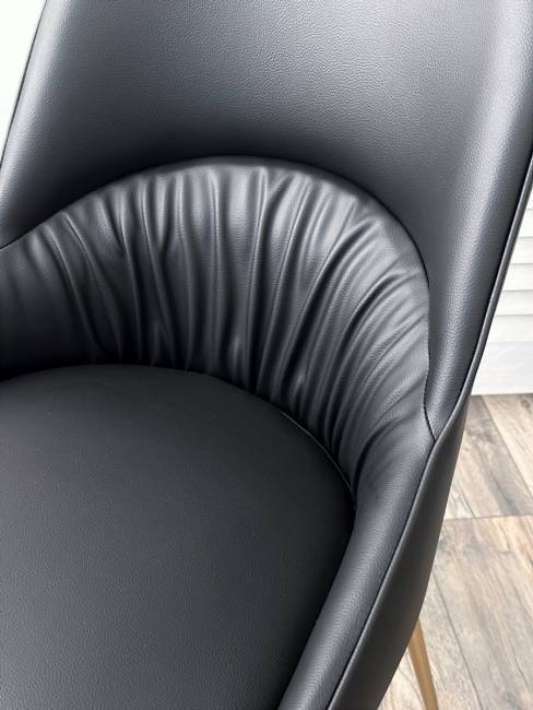 Стул АБРИОЛА (ABRIOLA) цвет ЧЕРНЫЙ Black Ti-25, экокожа / бронзовый, ®DISAUR