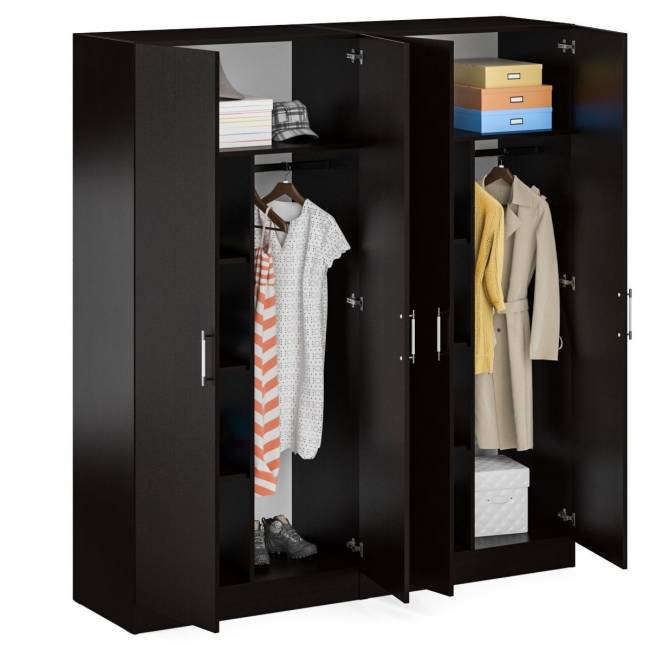 Два 2-х створчатых шкафа для одежды Стандарт цвет венге Два 2-х створчатых шкафа для одежды Стандарт цвет венге