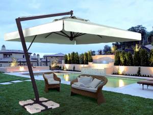 Зонт профессиональный 4х4 м Leonardo Braccio антрацит, слоновая кость 4000х4000 мм